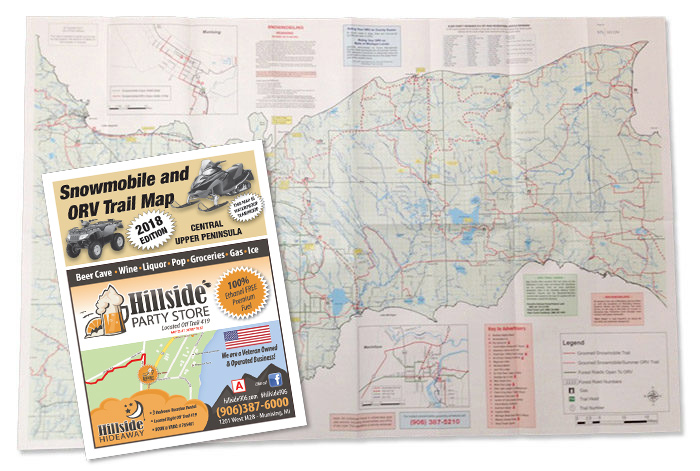 Central Upper Peninsula MI snowmobile map