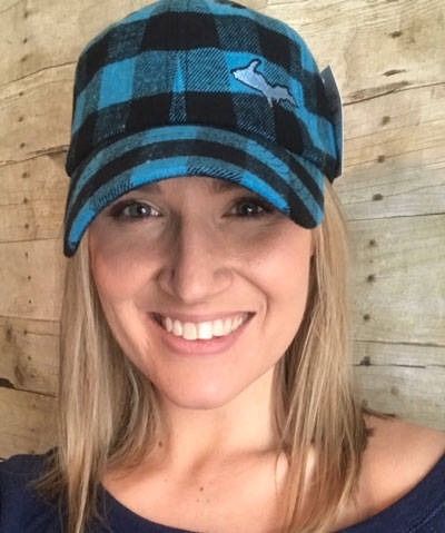 blue buffalo plaid hat