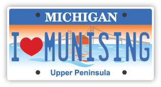Munising MI License Plate mini