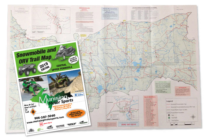 Central Upper Peninsula MI snowmobile map