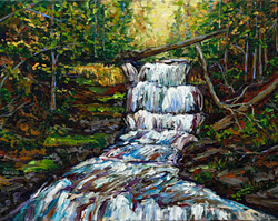 waterfalls of michigan painting