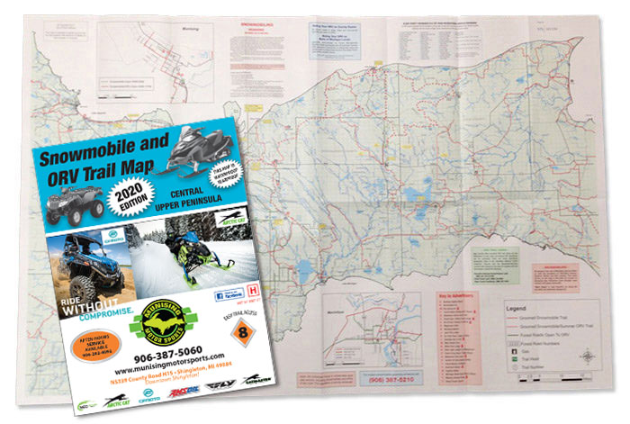 Central Upper Peninsula MI snowmobile map