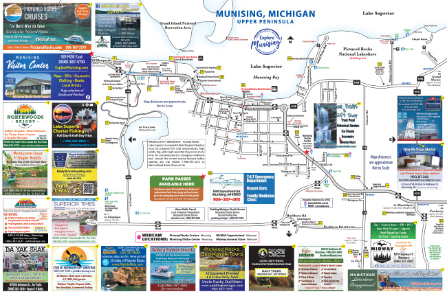 Explore Munising free map handout front