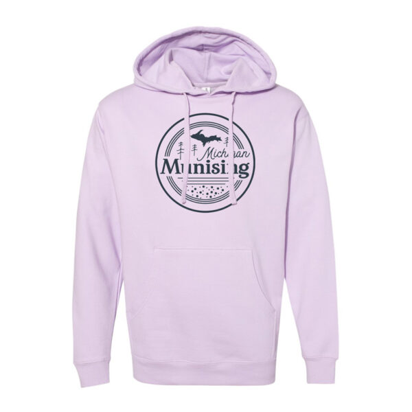 Munising Michigan hooded sweatshirt lavender