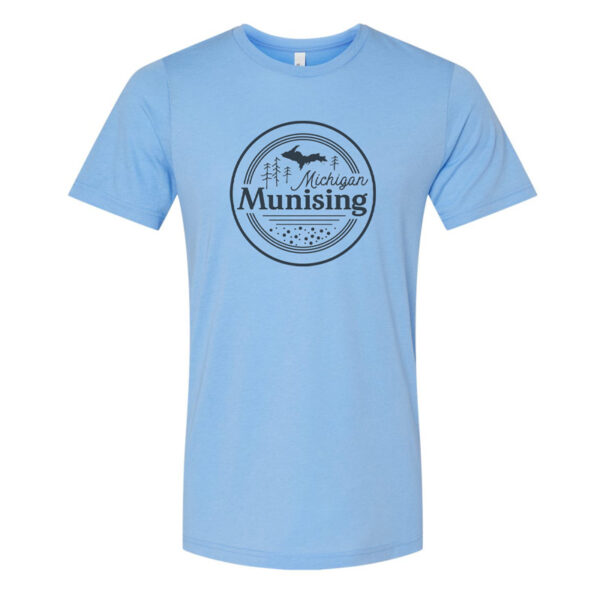 Munising MI solid blue tee