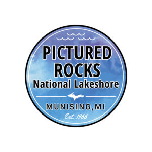 Pictured Rocks National Lakeshore Munising MI watercolor bkgrd