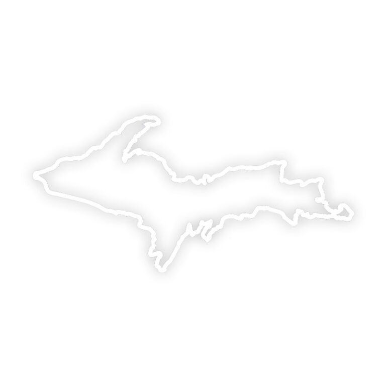 U.P. White Outline Explore Munising