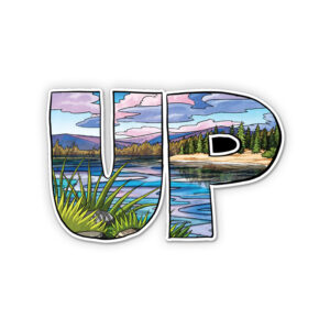 UP filled with color landscape scene decal