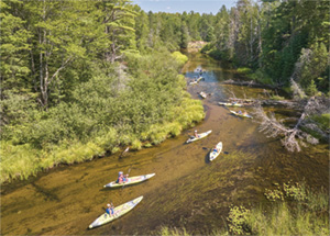 Kayakers paddling on the Indian River.