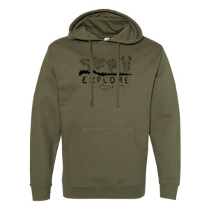Explore hoodie army green