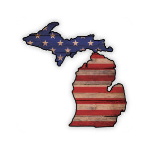 Patriotic Michigan Wood